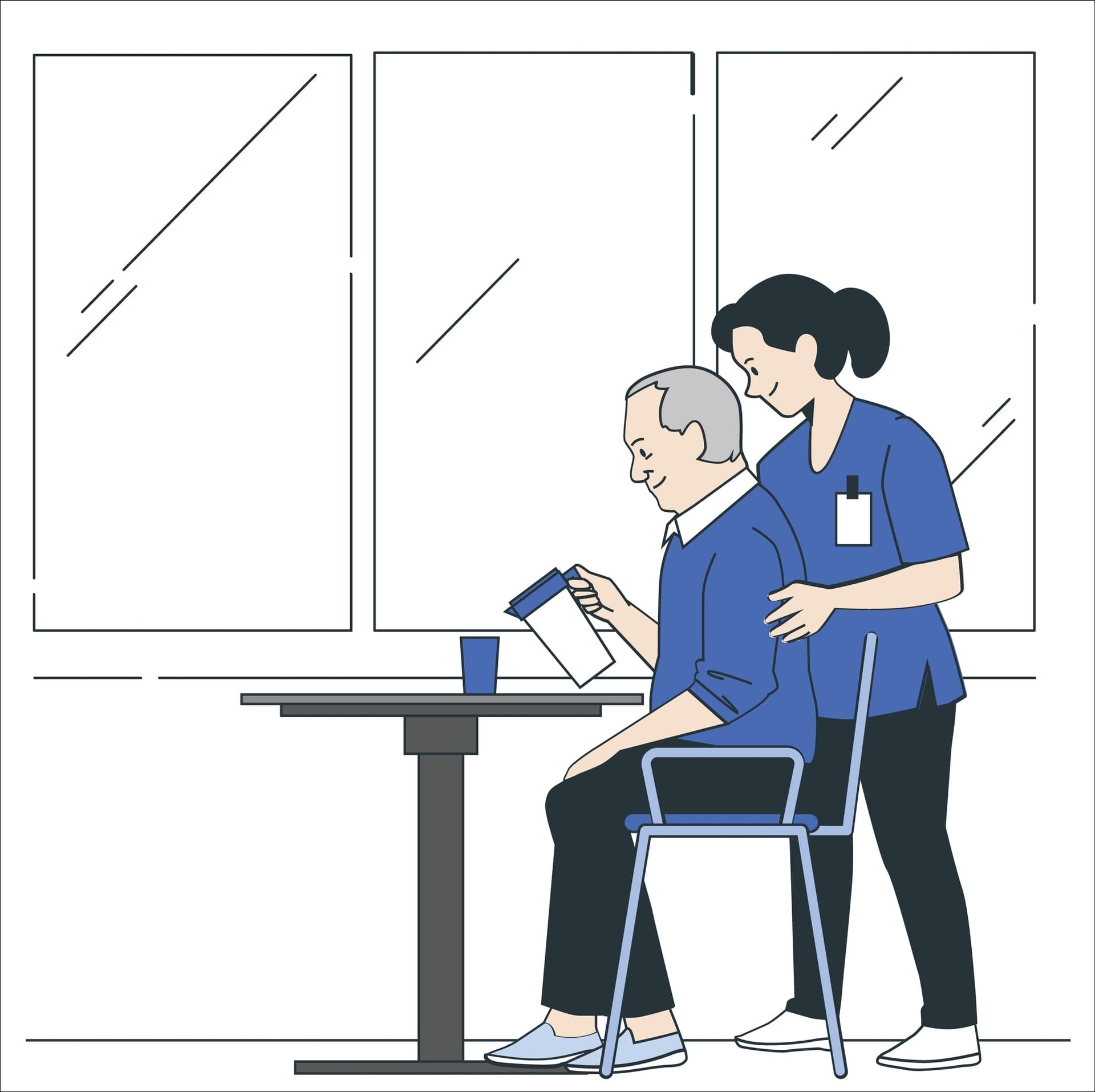 Ergotherapie: Beruf, Ausbildung und Perspektiven Eine Ergotherapeutin hilft beim Trinken